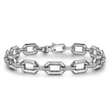 SS 0.58ctw White Sapphire Open Link Bracelet - Walter Bauman Jewelers