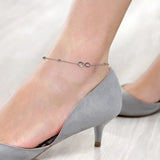 SS 10" Beaded Station Infinity Ankle Bracelet - Walter Bauman Jewelers