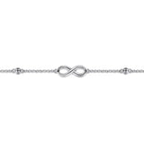 SS 10" Beaded Station Infinity Ankle Bracelet - Walter Bauman Jewelers