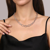 SS 17" Oval Link Beaded Necklace - Walter Bauman Jewelers