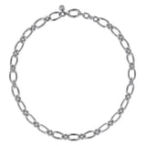 SS 17" Oval Link Beaded Necklace - Walter Bauman Jewelers