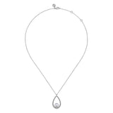 SS 17.5" Teardrop Beaded Pearl Pendant Necklace - Walter Bauman Jewelers