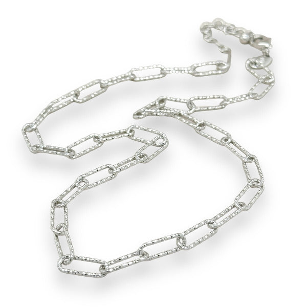 SS 19" Dia Cut Paperclip Chain - Walter Bauman Jewelers