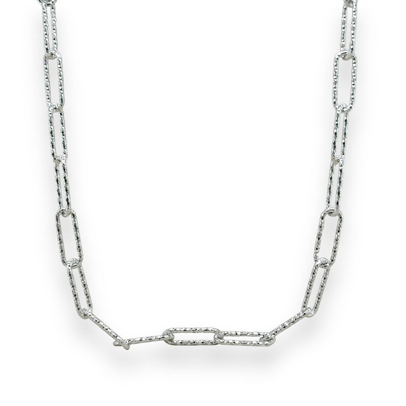 SS 19" Dia Cut Paperclip Chain - Walter Bauman Jewelers