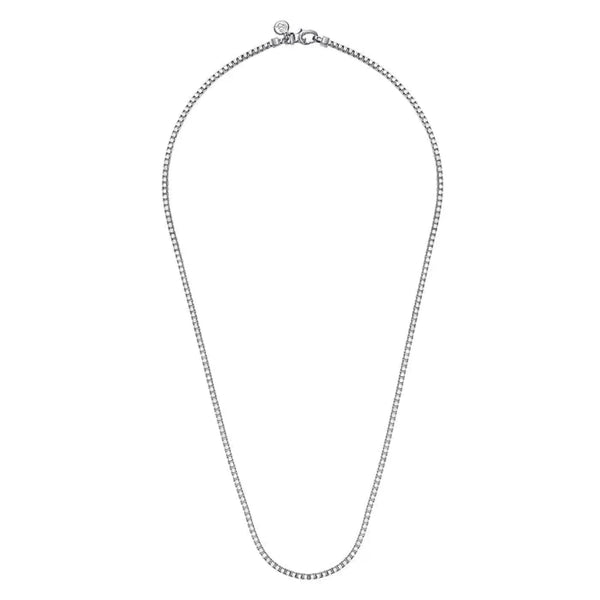 SS 22" 2.5mm Solid Men's Box Chain - Walter Bauman Jewelers