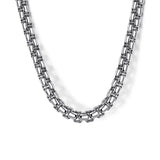 SS 22" 4mm Solid Men's Round Box Chain Necklace - Walter Bauman Jewelers