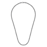 SS 22" 4mm Solid Men's Round Box Chain Necklace - Walter Bauman Jewelers