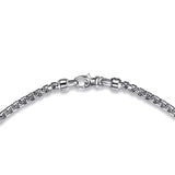 SS 22" 4mm Solid Men's Round Box Chain Necklace - Walter Bauman Jewelers