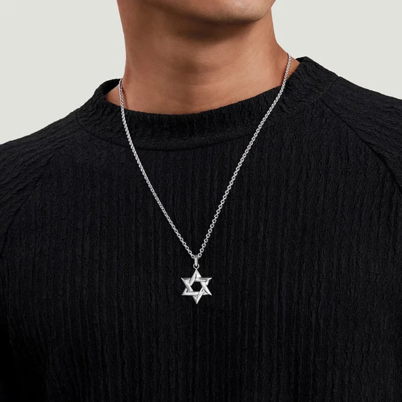 SS 22" Star Of David Pendant - Walter Bauman Jewelers