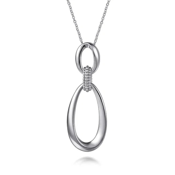 SS 24" Chain with Double Oval Pendant - Walter Bauman Jewelers