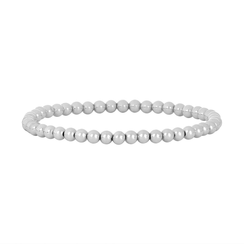 SS 4mm 6.50" Stretch Bead Bracelet - Walter Bauman Jewelers