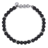 SS 8" 6mm Onyx Beaded Bracelet - Walter Bauman Jewelers