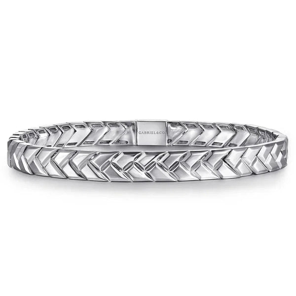 SS 8" 7mm Men's Herringbone Bracelet - Walter Bauman Jewelers