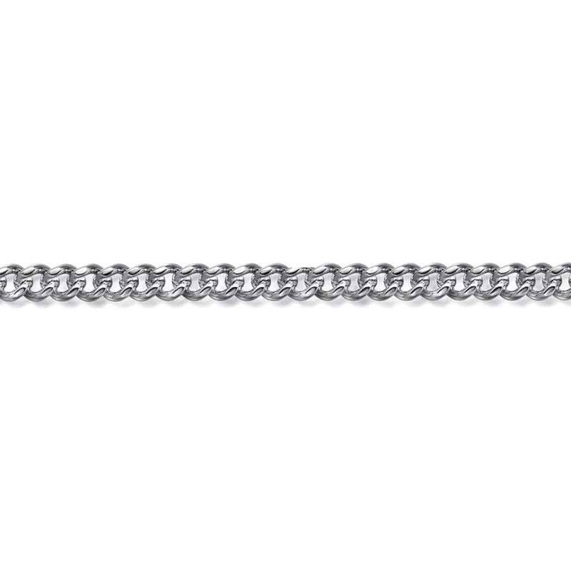 SS 8" Men's Solid Cuban Chain Bracelet - Walter Bauman Jewelers