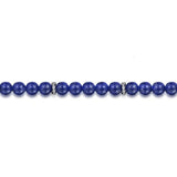 SS 8.5" 6mm Lapis Beaded Bracelet - Walter Bauman Jewelers