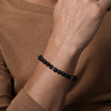 SS 8.5" 8mm Onyx Beaded Bracelet - Walter Bauman Jewelers