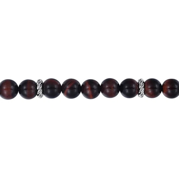 SS 8.5" 8mm Tiger's Eye Beaded Bracelet - Walter Bauman Jewelers