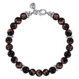 SS 8.5" 8mm Tiger's Eye Beaded Bracelet - Walter Bauman Jewelers