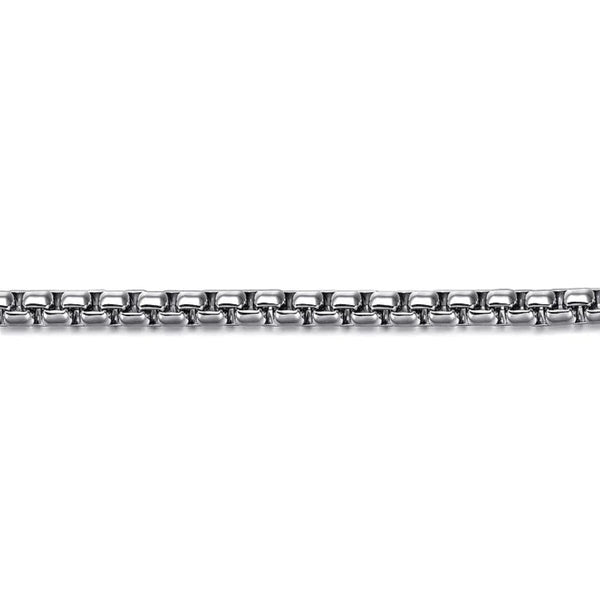 SS 8"Men's 4mm Round Box Chain Bracelet - Walter Bauman Jewelers