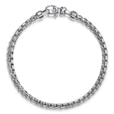 SS 8"Men's 4mm Round Box Chain Bracelet - Walter Bauman Jewelers