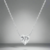 SS 8MM CZ Heart Necklace - Walter Bauman Jewelers