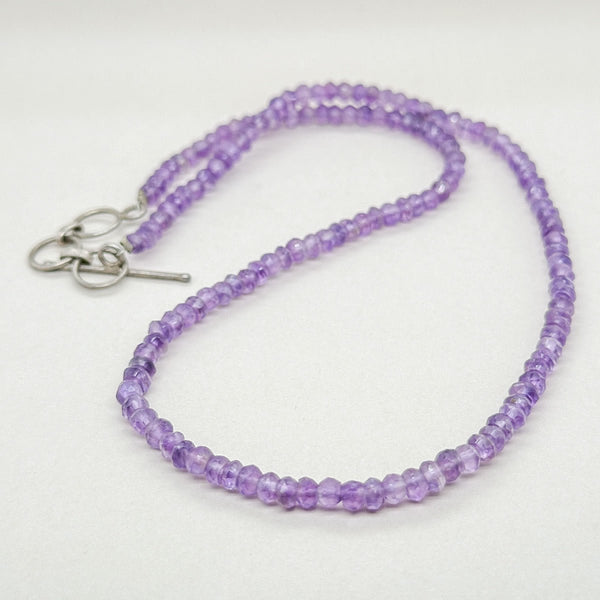 SS Amethyst Beaded 18” Necklace - Walter Bauman Jewelers