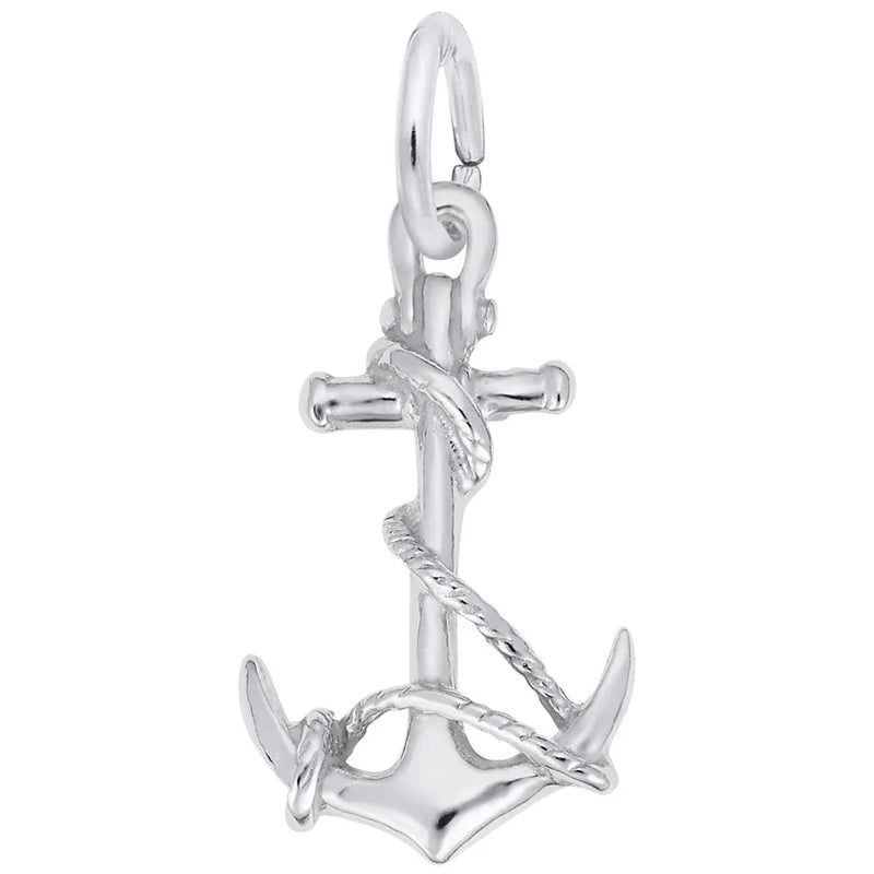 SS Anchor with Rope Charm - Walter Bauman Jewelers