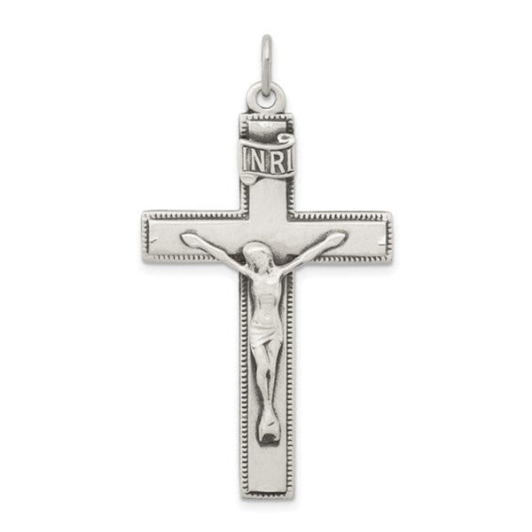 SS Antiqued Crucifix Pendant - Walter Bauman Jewelers