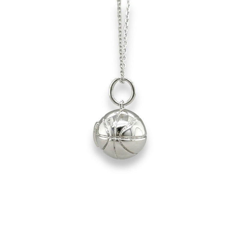 SS Basketball Pendant with Enamel V - Walter Bauman Jewelers