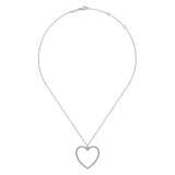 SS Beaded Heart Pendant 28mm x 29.5mm - Walter Bauman Jewelers