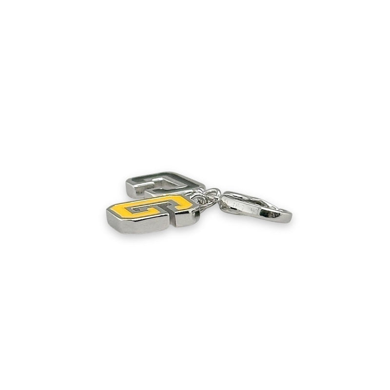 SS Black and Yellow Enamel "CG" Charm - Walter Bauman Jewelers