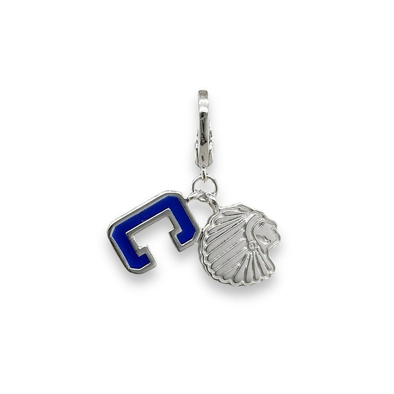 SS Blue Enamel "C" Charm and Indian Charm - Walter Bauman Jewelers