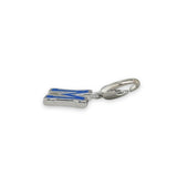 SS Blue Enamel "M" Charm - Walter Bauman Jewelers