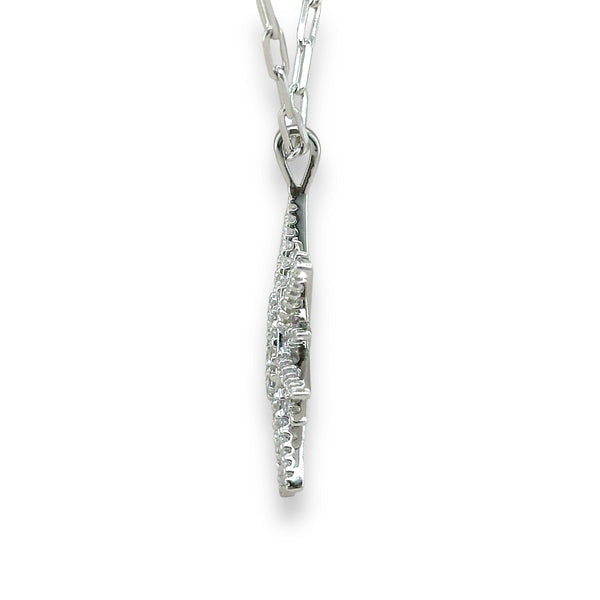 SS CZ 19" Starburst Pendant - Walter Bauman Jewelers