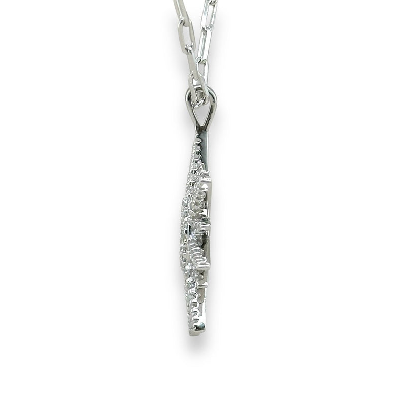 SS CZ 19" Starburst Pendant - Walter Bauman Jewelers