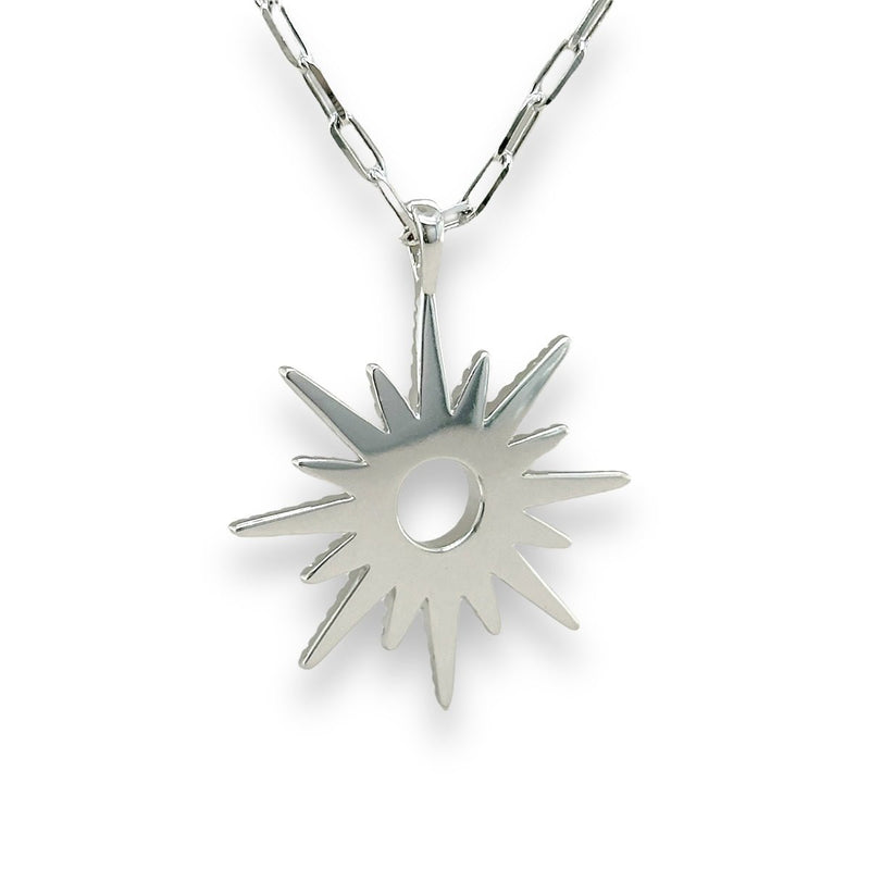 SS CZ 19" Starburst Pendant - Walter Bauman Jewelers