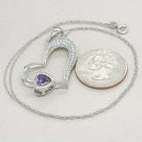 SS CZ Double Heart Pendant - Walter Bauman Jewelers