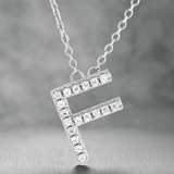 SS CZ Initial 'F' Pendant - Walter Bauman Jewelers