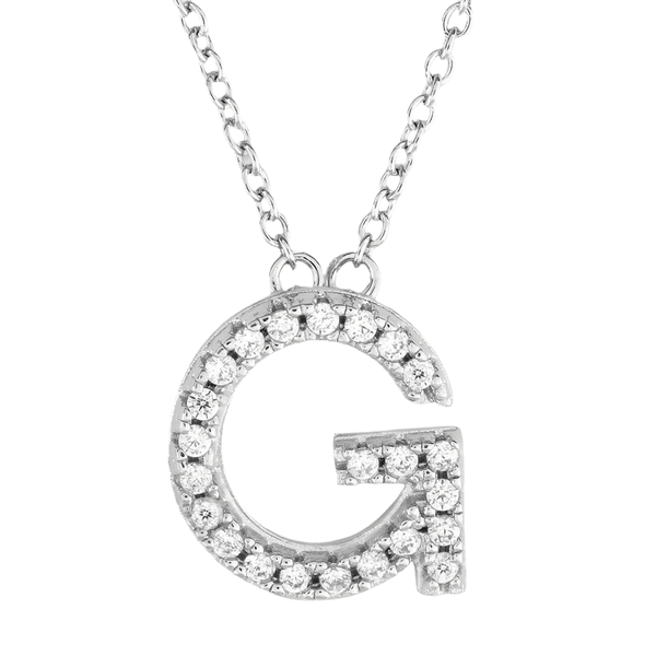 SS CZ Initial 'G' Pendant - Walter Bauman Jewelers