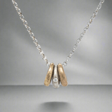 SS Diamond Tricolor Oval Link Necklace - Walter Bauman Jewelers