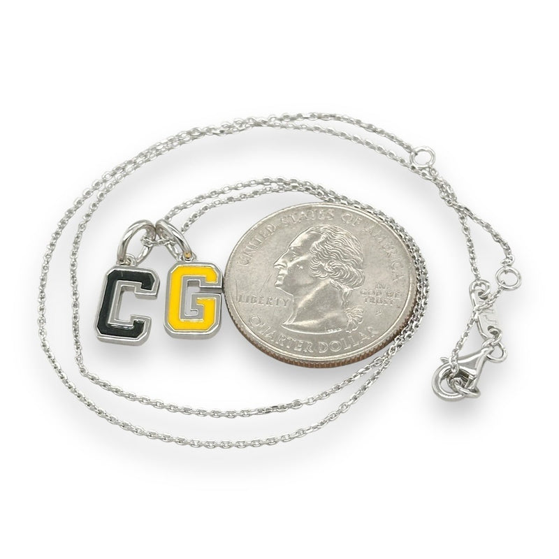 SS Enamel "CG" Pendant - Walter Bauman Jewelers