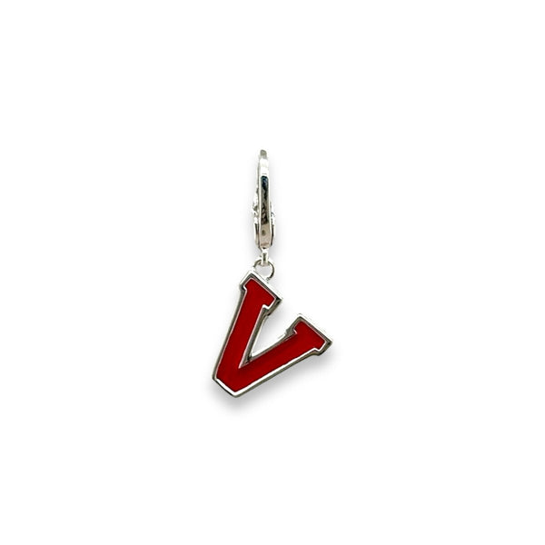 SS Enamel "V" Charm - Walter Bauman Jewelers