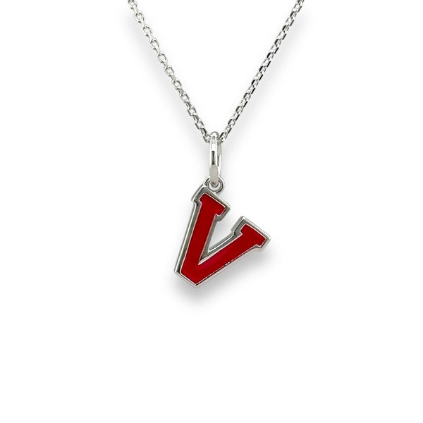 SS Enamel "V" Pendant - Walter Bauman Jewelers