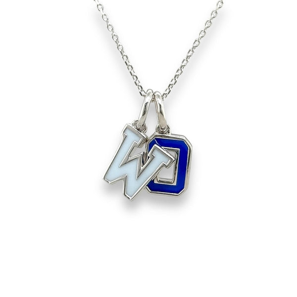 SS Enamel "WO" Pendant - Walter Bauman Jewelers