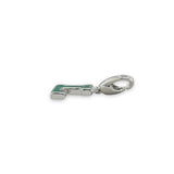 SS Green Enamel "L" Charm - Walter Bauman Jewelers