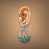 SS Green & White CZ Fancy Danlge Earrings - Walter Bauman Jewelers