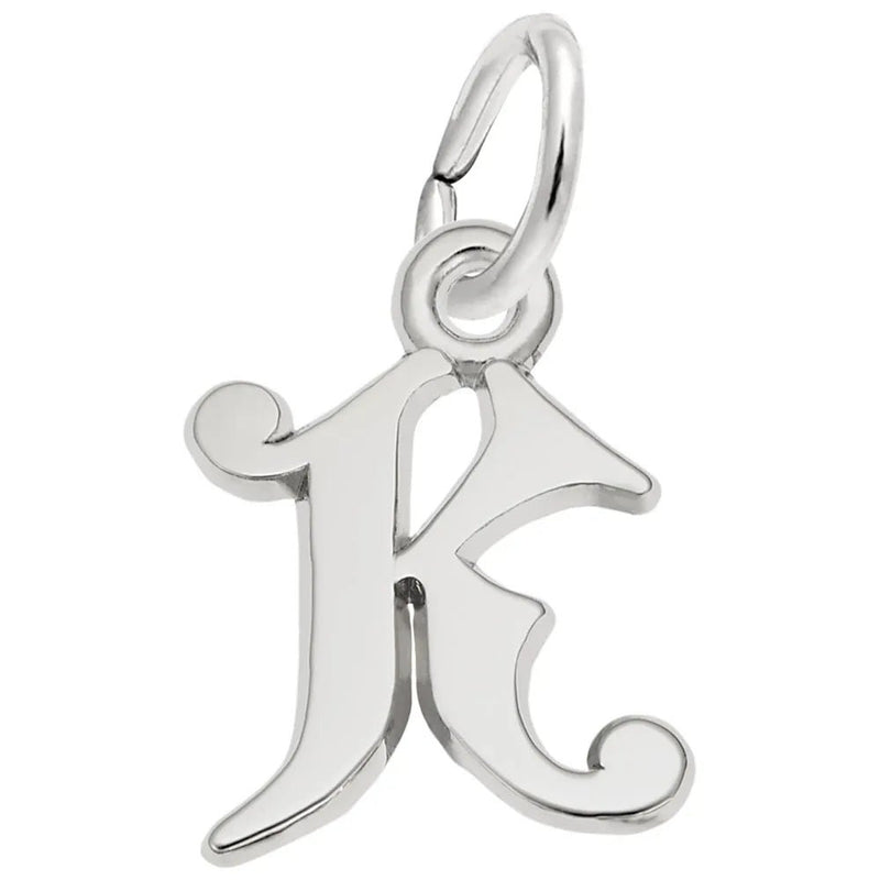 SS Initial K Charm - Walter Bauman Jewelers