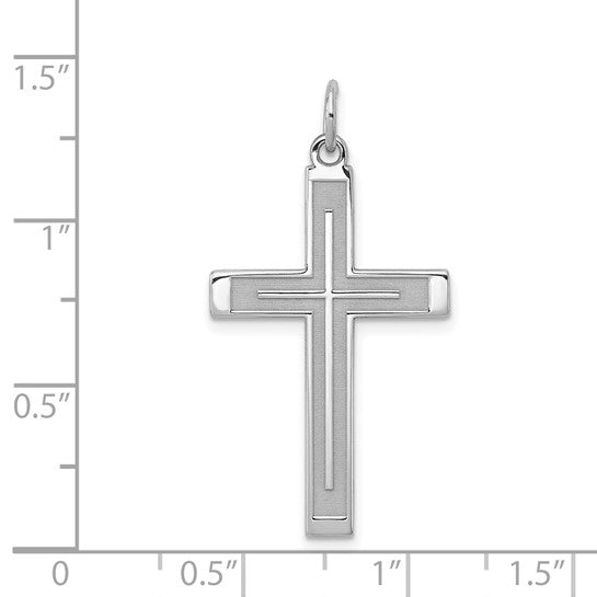 SS Line Design Cross - Walter Bauman Jewelers