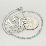 SS Monogram Pendant with CZ - Walter Bauman Jewelers