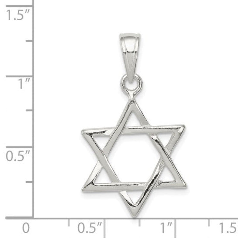 SS Open Star of David Pendant 2.5grms - Walter Bauman Jewelers